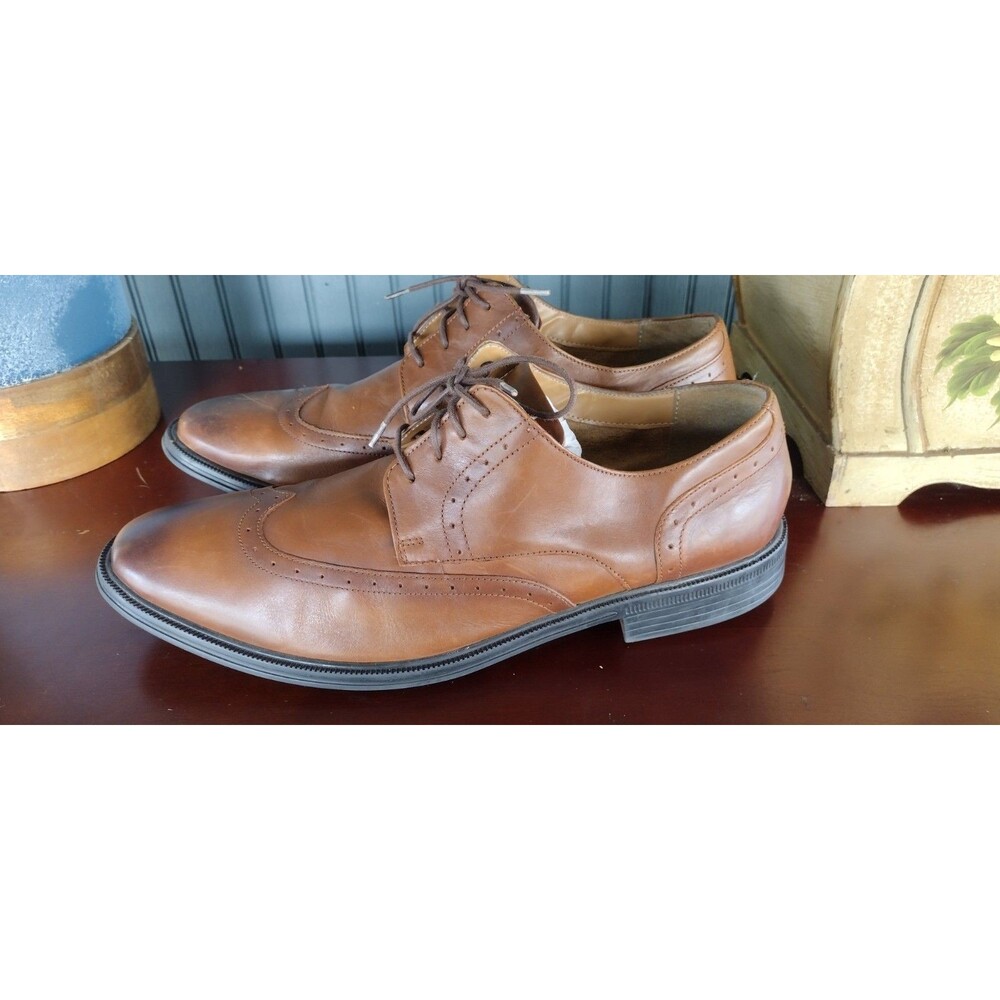 Nunn Bush Men's New Haven Wingtip Oxford Dress Shoes Brown Cognac 13M